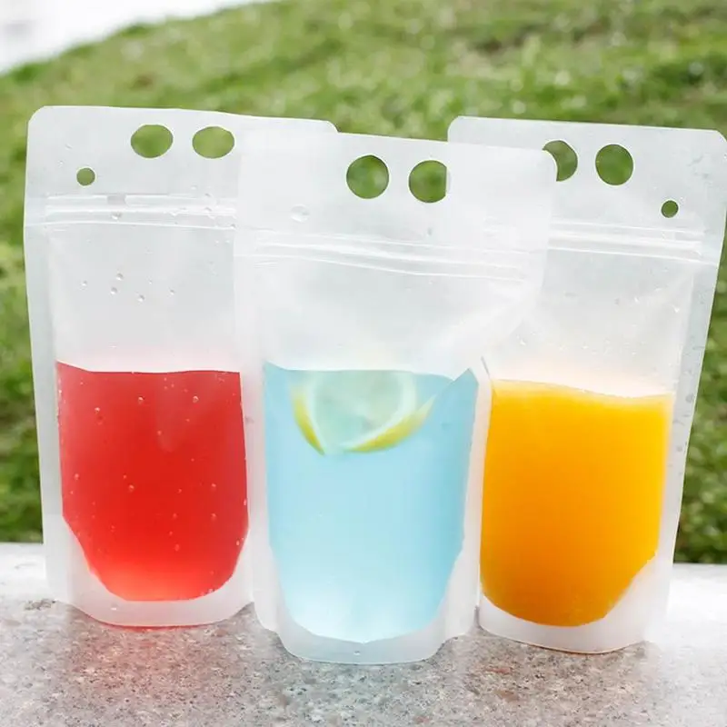 10pcs Transparent Disposable Drink Bags New Design Plastic Drink