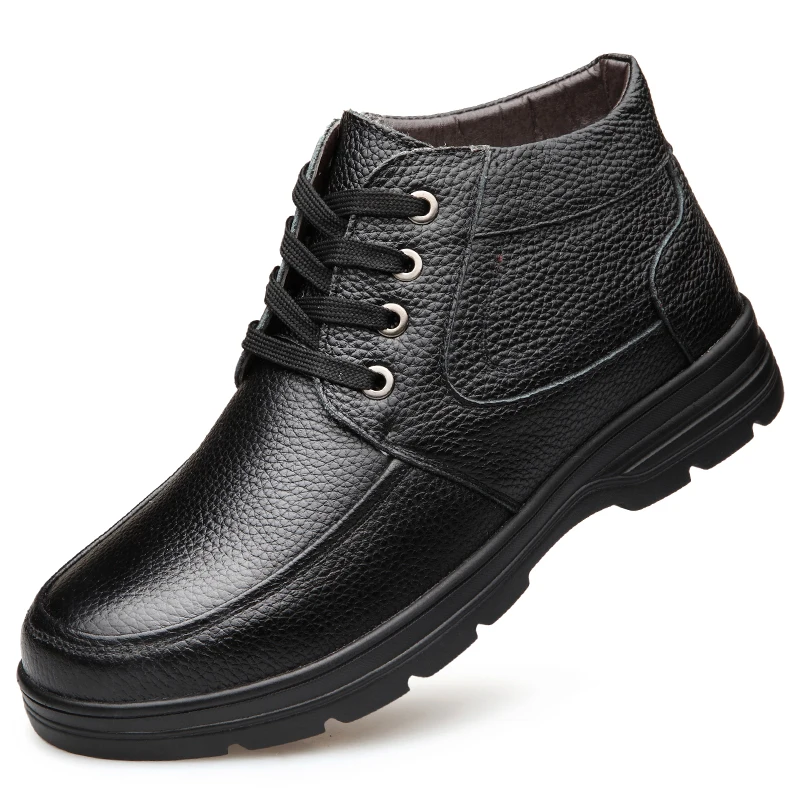 Lp148 Sapatos Couro À Quente Confortável Homens Botas Prova black Pelúcia Inverno Brown Água De D' Genuíno Quentes E Dos Neve qqT1S