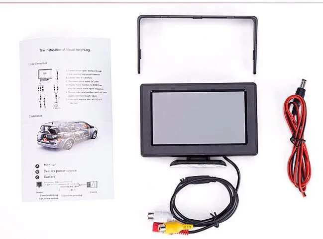 4," цветной TFT lcd Автомобильный монитор помощи при парковке DC 12V Складной автомобильный монитор