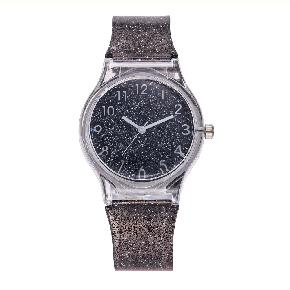 

Hot Women Transparent Silicone Watch 2019 Simple Arabic Digital Scale Scrub Stamp Dial Quartz Wrist Watch reloj mujer a65