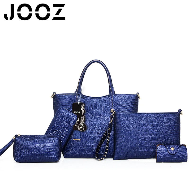 

JOOZ Brand Fashion Luxury Women Alligator Pattern Handbag 5 Pcs Composite Bags Set Female Shoulder Crossbody Bag Purse Clutches