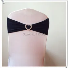 50 шт. темно-синий лайкра пояс и ленты из спандекса на стулья с пряжкой сердца и чехол для свадебного стула створки MARIOUS