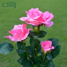Solar Rose Flower LED Lights Outdoor Garden Decorative Lights Landscape Lighting For Yard Path Way Landscape Night Lamp
