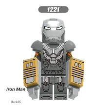 Одна LegoINGlys Супер Герои кирпичи Железный человек Тони Старк Марк 25 32 34 фигура Строительные блоки игрушки подарок на день рождения X0253