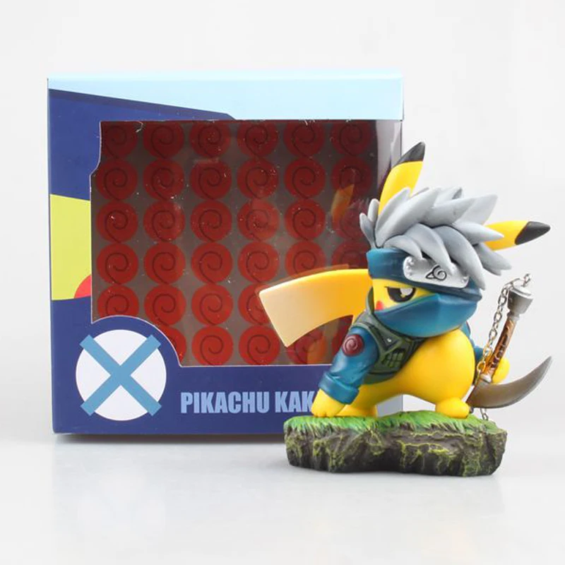 

Anime Pikachu As Naruto Kakashi Cute PVC Action Figure Model Toys 11cm
