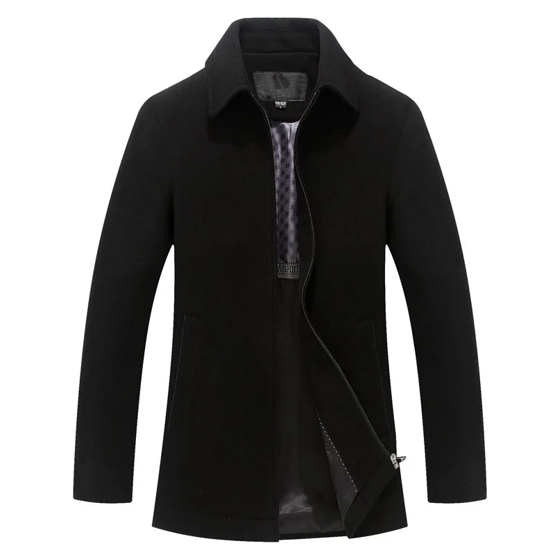 New Autumn Winter Wool Coat Men Slim Fit Jackets Fashion Warm Male