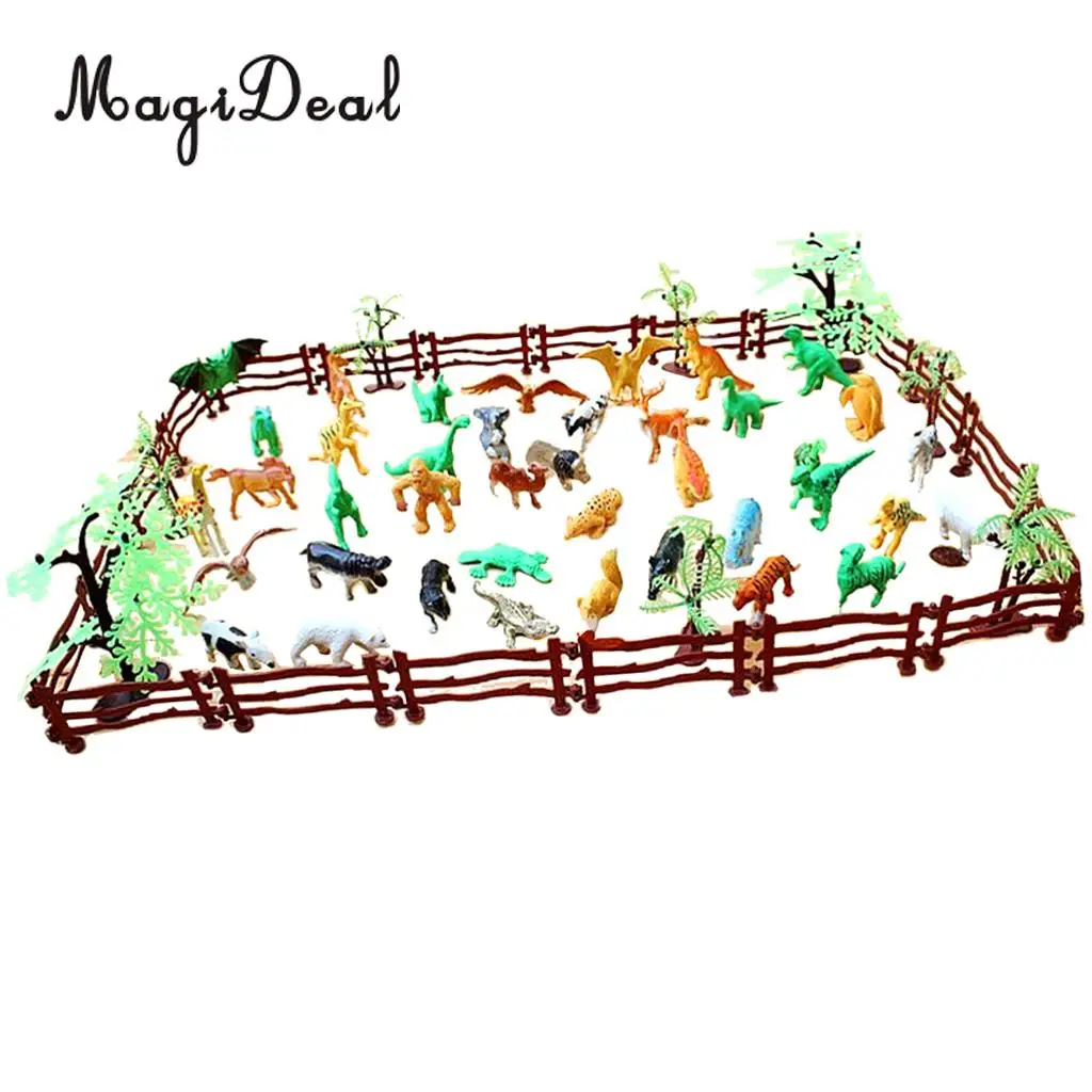 68Pcs/Set Simulation Farm Zoo Animal Model Figure Toy Figurine Collectibles for Kids Children Christmas Gift Home Decoration