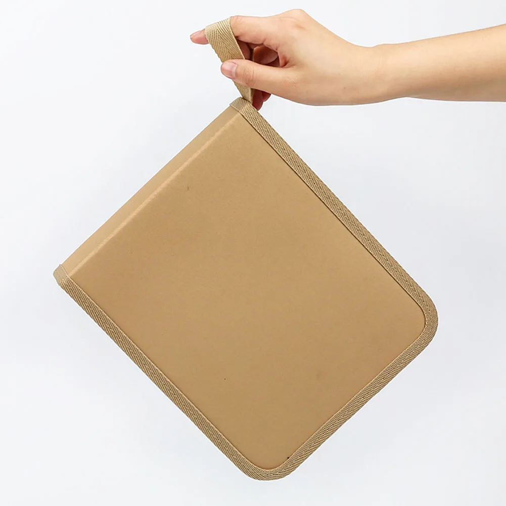 

Student Pouch With Zipper Large Capacity Pencil Case Art Supplies Canvas Folding Soft Multi Slots Stationery School Practical