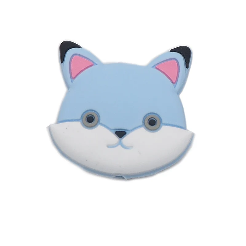 Blue Chengkai 10 шт Силиконовые Прорезыватели для зубов DIY Единорог звезда Пингвин цветок коала Фламинго Детские Прорезыватели для зубов сенсорные ювелирные изделия Мультяшные бусины - Цвет: Blue