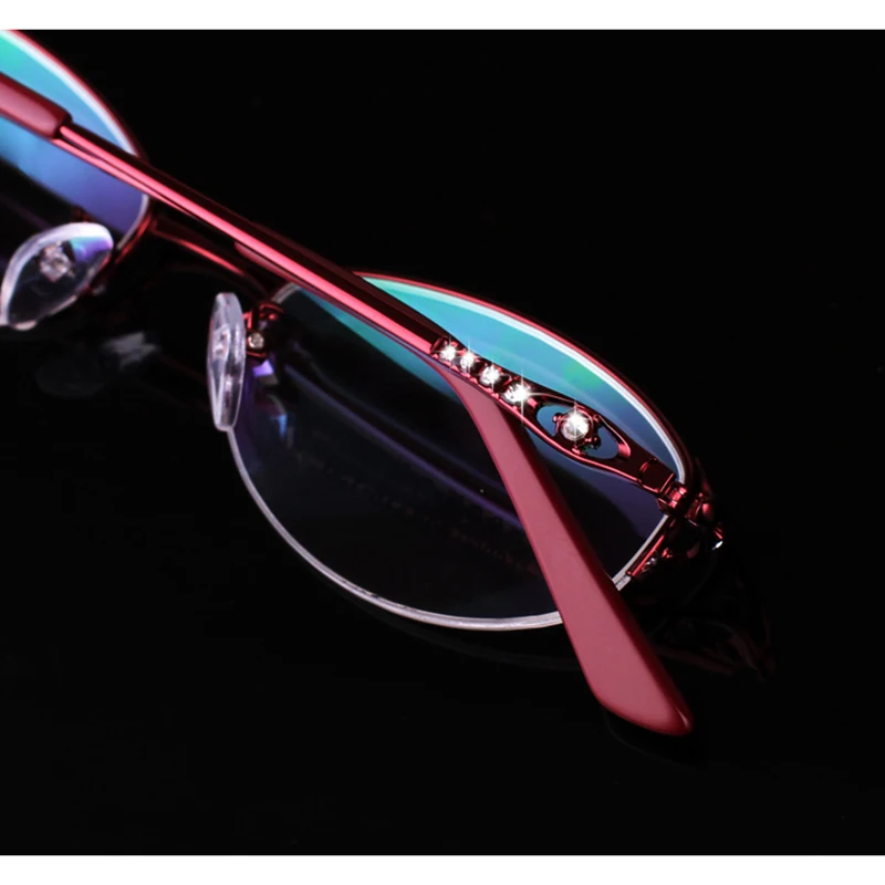 Prescription glasses Women Temperament half rim Photochromic lens For Moypia Cylinder With diopter lens