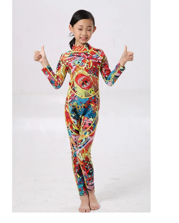 2,5 мм неопреновый детский купальник для девочек и мальчиков, гидрокостюмы, цельные костюмы для дайвинга, Сноркелинг, серфинг, рашгарды, детский купальный костюм - Цвет: Хаки