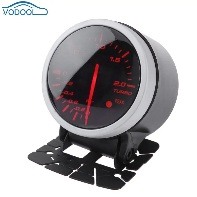 

Vodool Universal 60mm 2.5in Racing Car Turbo Boost Gauge Auto White Red Light Meter with Sensor And Holder Car Styling