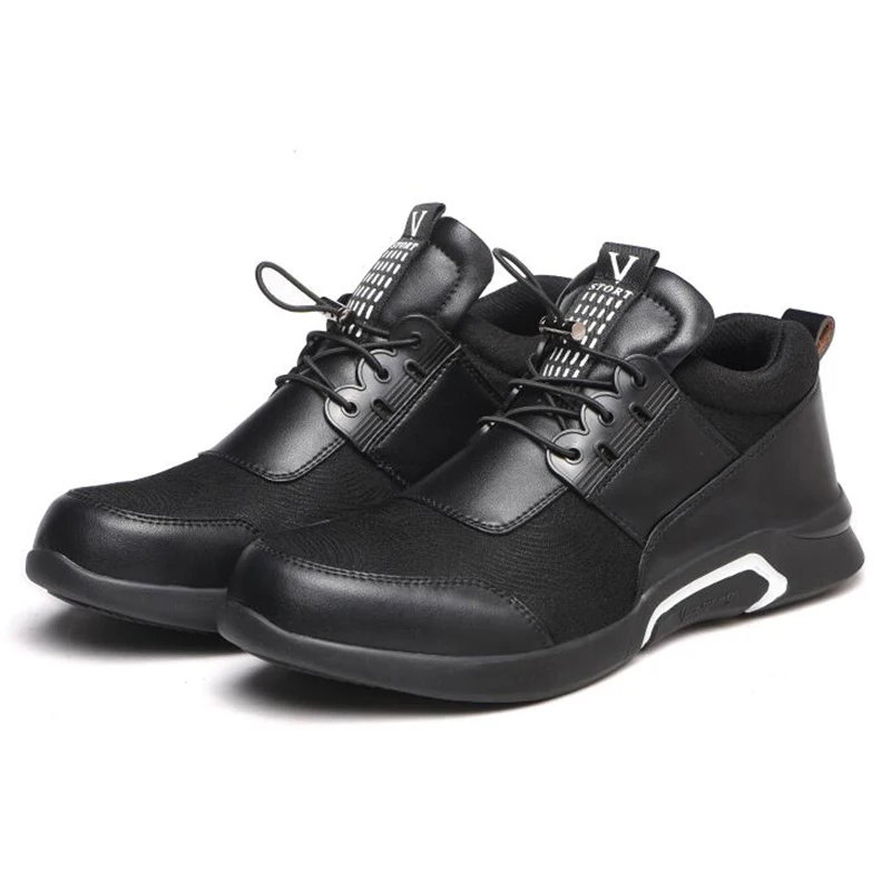 

plus size mens leisure breathable steel toe caps working safety shoes anti-puncture worker sneakers tooling security boots male