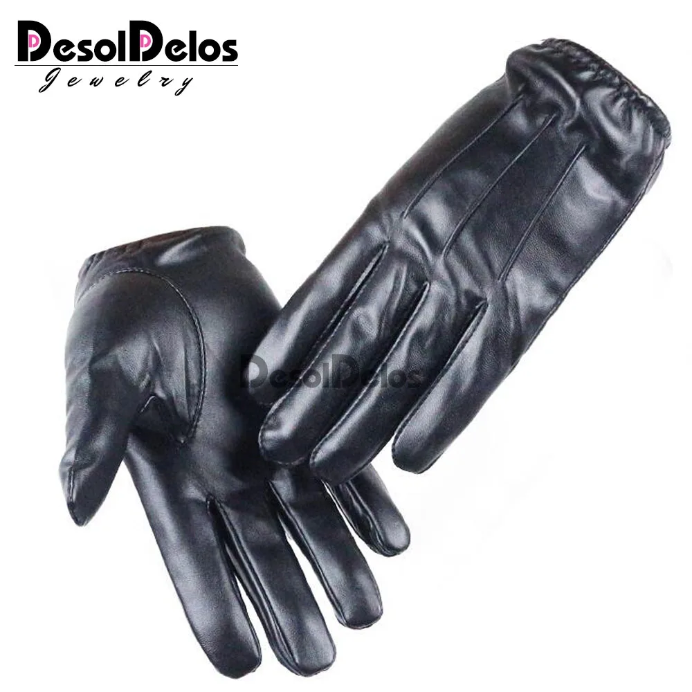 Men's Luxurious PU Leather Gloves Driving Black Touch Screen Gloves Fashion Brand Winter Warm Mittens New Drop Shipping