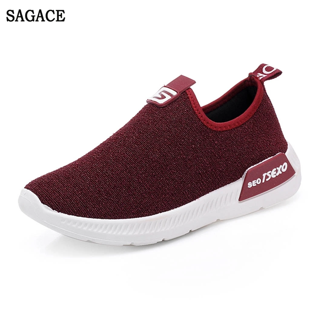 

SAGACE Elastic Shoes Female Slip On Flat Loafer Sneakers Shoes Casual Walking Vulcanized Hiking Outdoor Sports Breathable Shoes