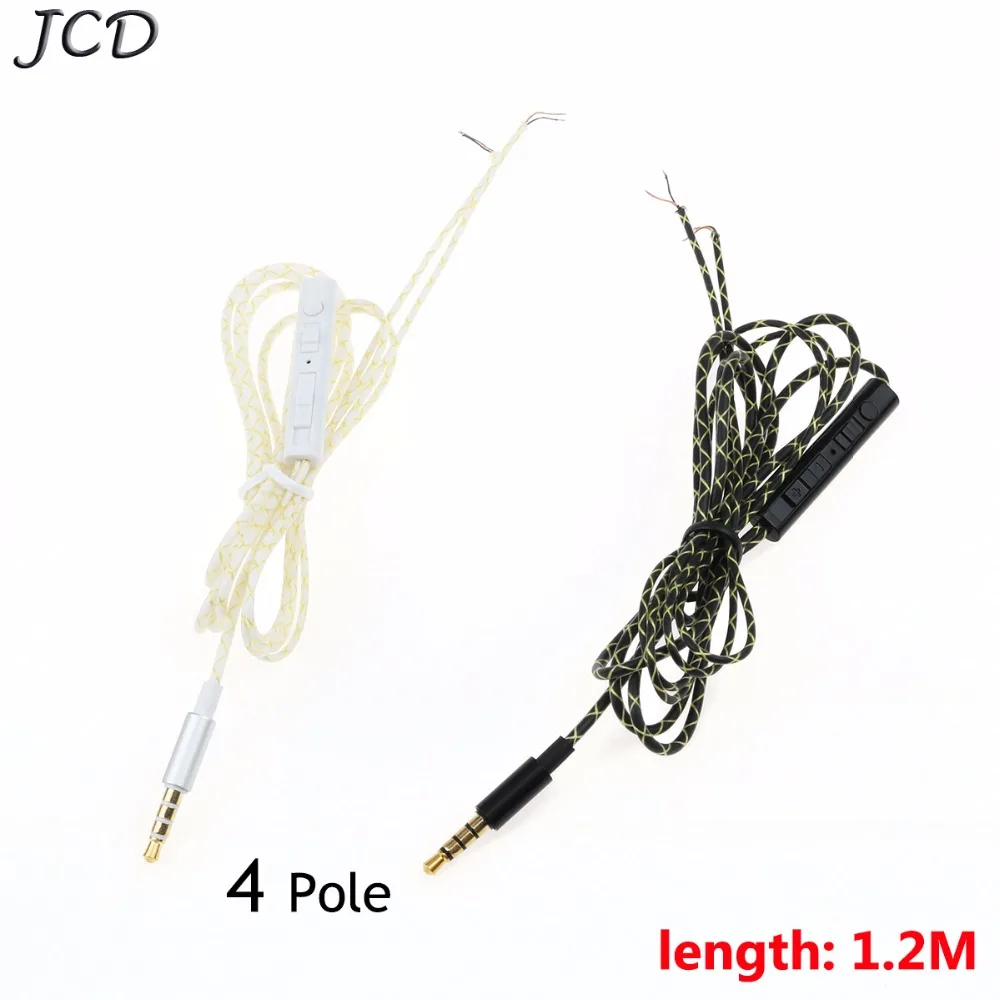 JCD Новый 3,5 мм Джек DIY наушников аудио кабель Controller Ремонт Замена для наушников 18 Медь сердечник С микрофоном Ремонт