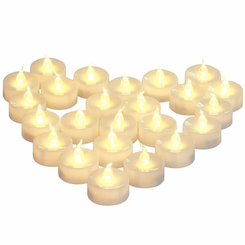 

Pack of 12 Timer Or Not Timer Flameless Candles, Battery Powered Christmas Candles, Amber Warm White Led Candle Light