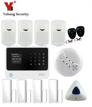 

Yobang Security Wifi GSM Alarm System LCD Display Alarm System Wifi GSM Home Security Alarm System With Blue Strobe Siren