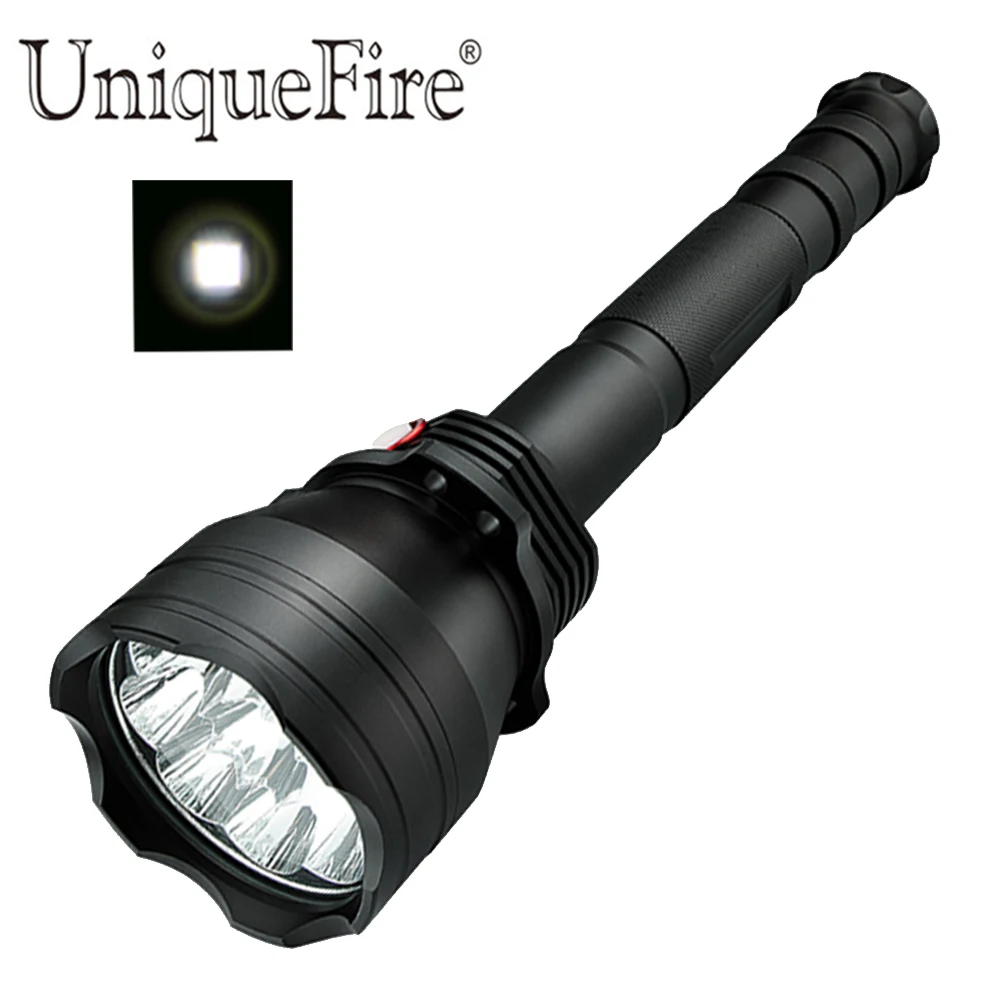 

UniqueFire 5 Modes UF-T09 9 Led Rechargeable Black Flashlight Brightest XML-2 Torch 4000-8000 lumen