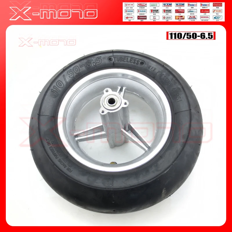 Brand-new front /Rear 110/50-6.5 & 90/65-6.5 wheel &Vacuum tyre for 2 stoke mini pocket bike spare parts
