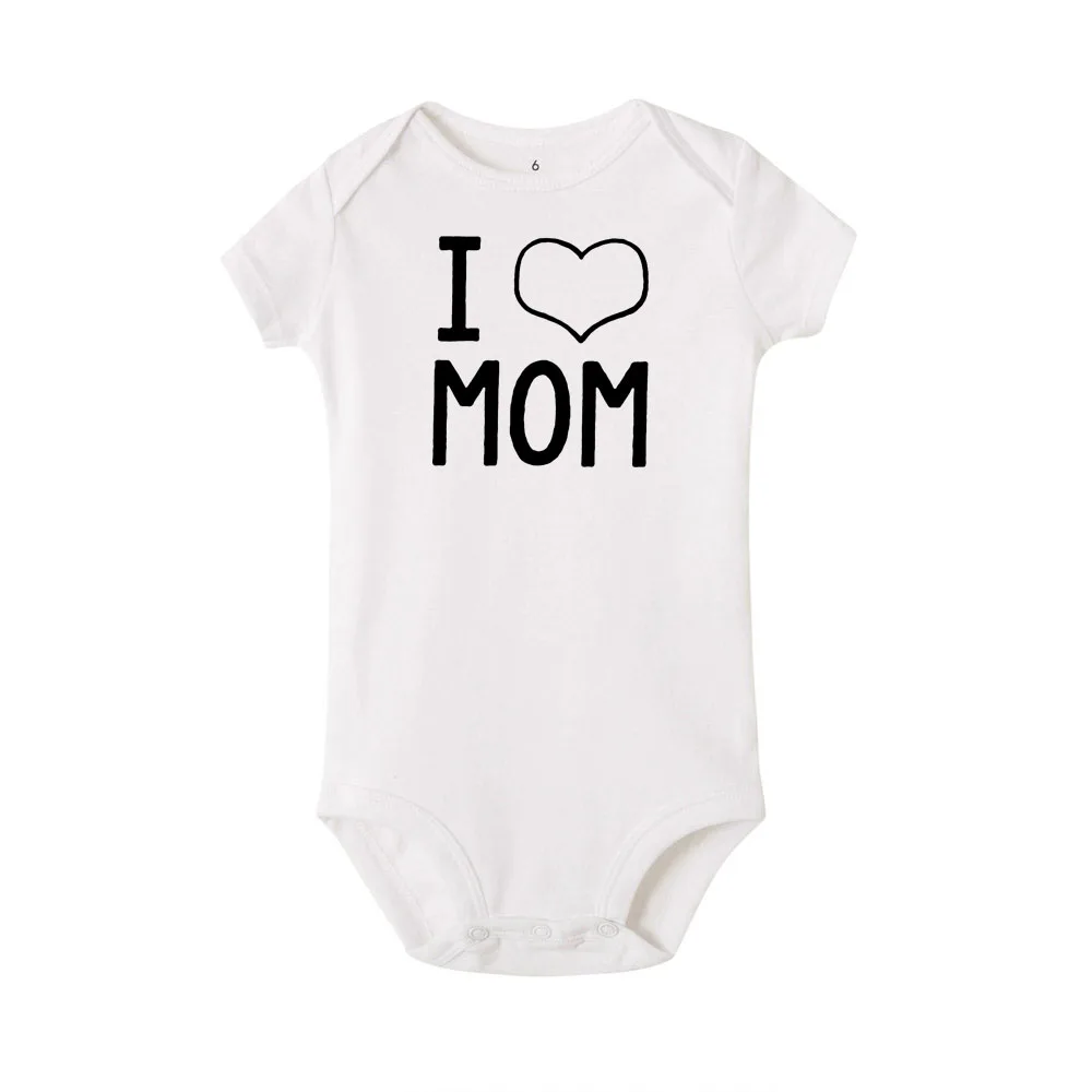 I Love Mom and I Love Dad New Newborn Toddler Infant Baby Boys Girls Sister Brother Twins Bodysuit Matching Outfits Onesie