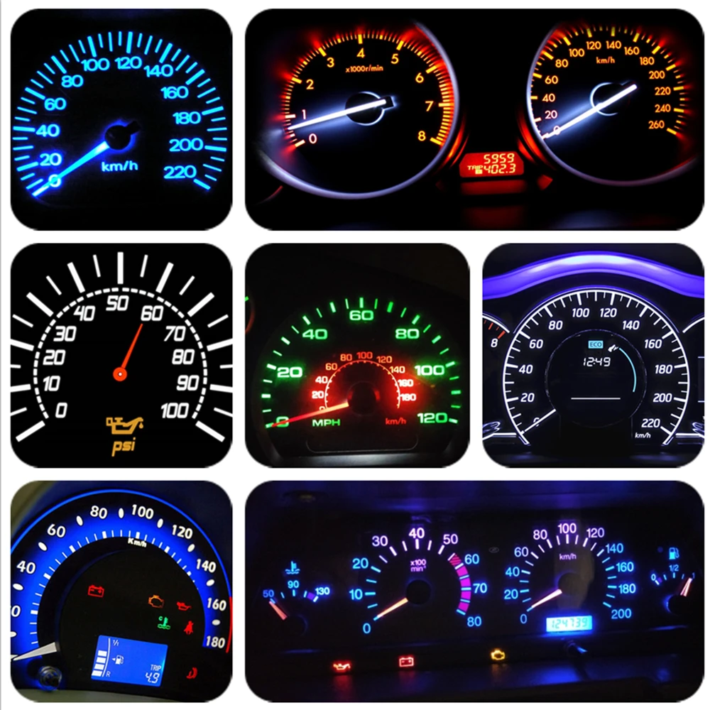 WLJH 6x T5 Светодиодная лампа 73 74 2721 приборной панели для Audi A4 A6 A8 RS6 Suzuki estement VW Golf Jetta