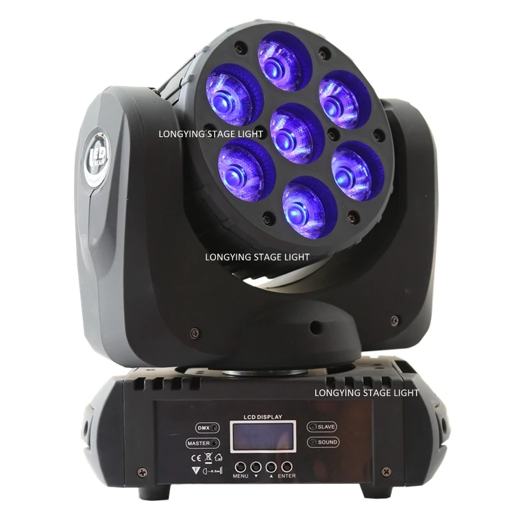 Бесплатная доставка 6 шт./лот 7x12 Вт RGBW 4IN1 cree led перемещение головы луч DJ Свет этапа Disco партия перемещение головок