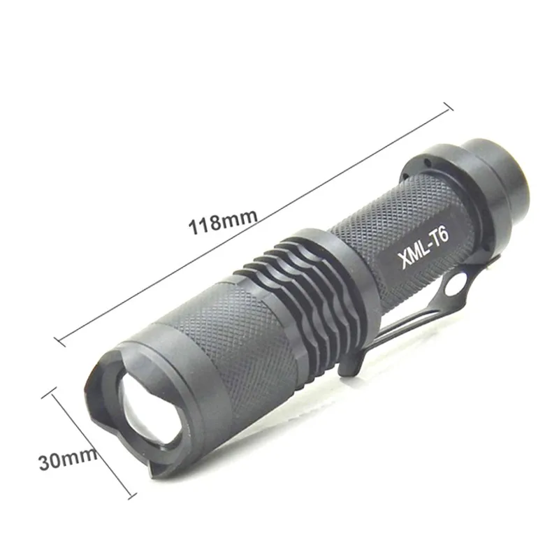 Discount Bicycle bike light XM-L T6 2000Lm LED Zoomable 5-Mode mini Torch Waterproof 3.7v rechargeable By 18650 battery 5