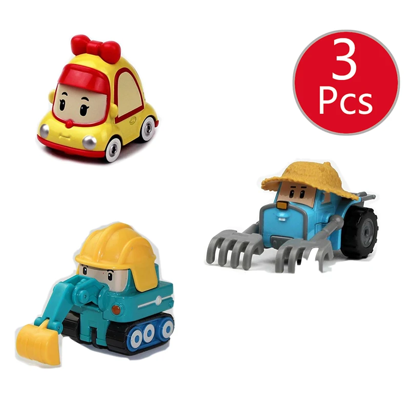 Robocar Poli 3 шт. 12 стиль Детская Игрушка Аниме фигурки автомобиль Анба металлическая