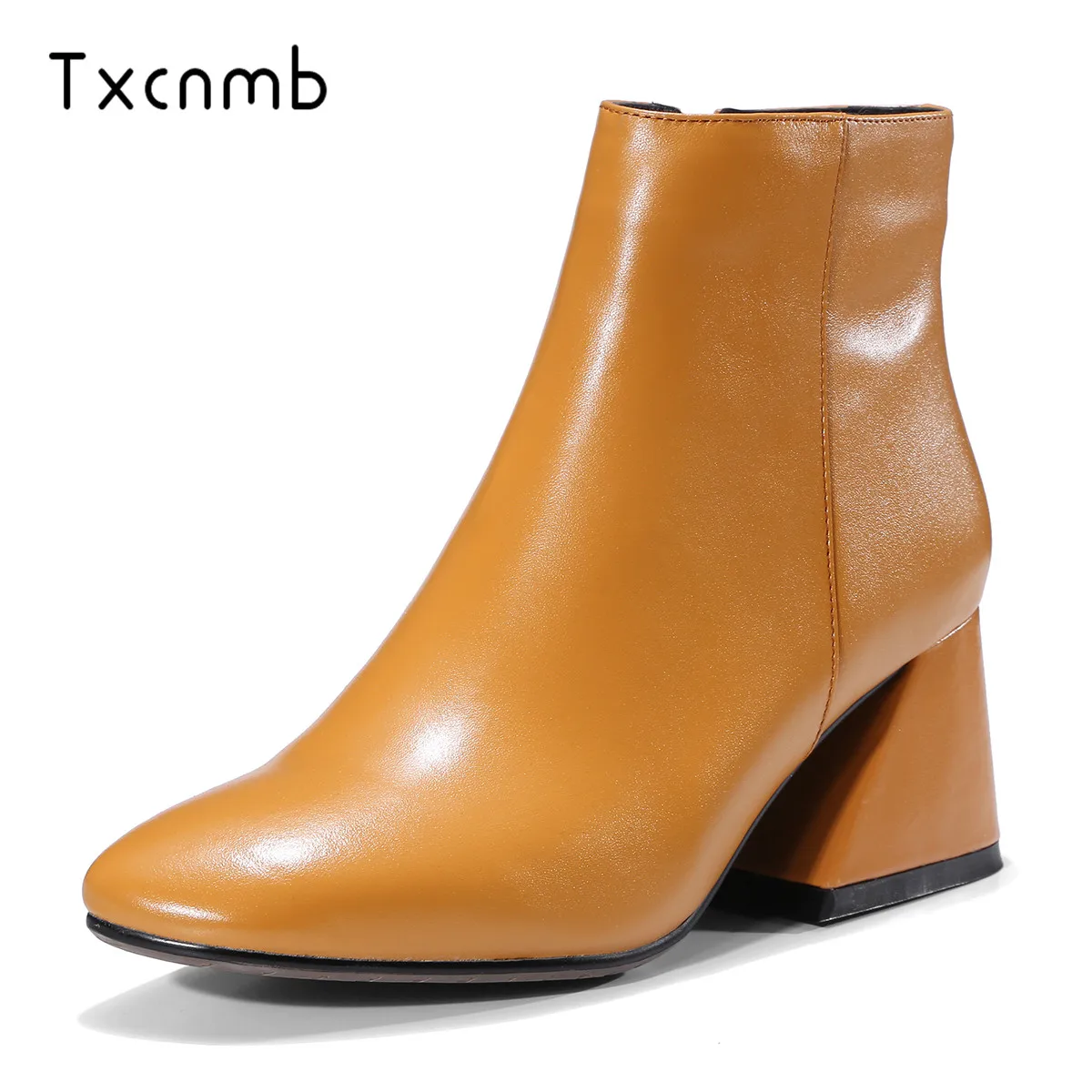 

Salu Ankle Boots High Quality Genuine Leather Shoes Black Handmade Boots With Short Plush Russian Size Autumn Boots