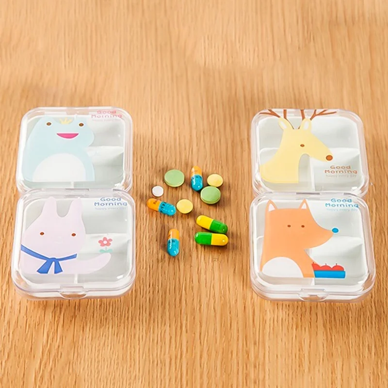Прозрачный изысканный Box наркотиками Портативный мини мультфильм Пластик Pill