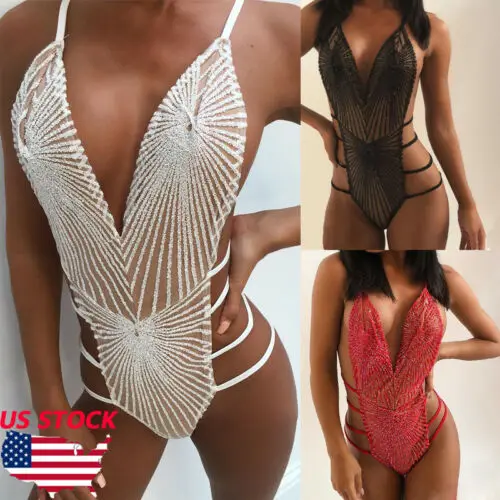 

Women's sexy leggings flash pink jumpsuits flash pink beach breeze V-neck Playsuits