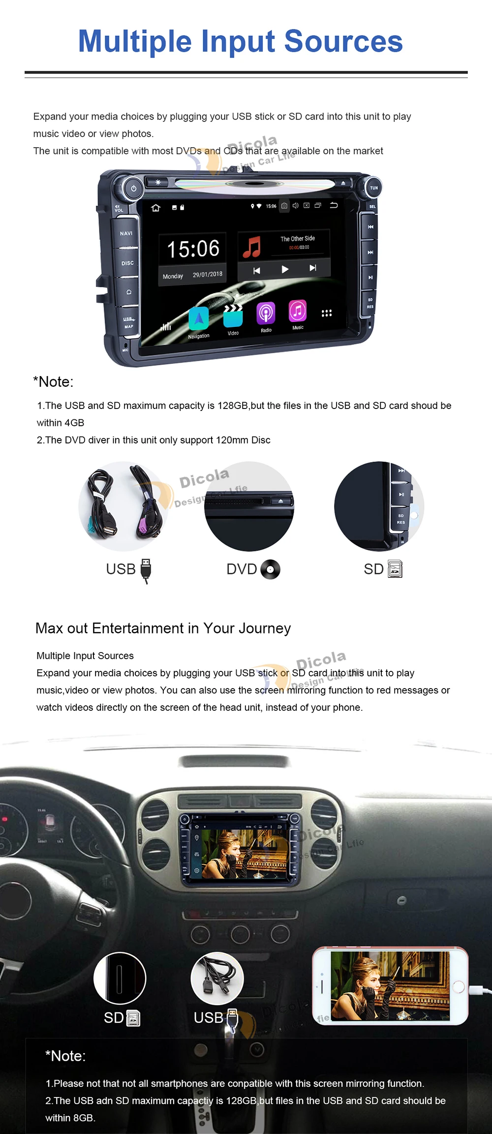 Best 2 din Android 8.0 car radio Stereo for HYUNDAI IX35 New Tucson car dvd player gps navi with 4G RAM 32G ROM Free Map Camera 9