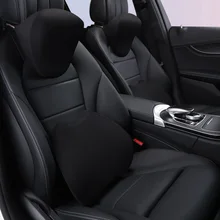 Автомобильная подушка для шеи, поясничная поддержка, подголовник, подушка для спины, подушка для сиденья, s пены памяти, чехлы для сидений, автомобильные аксессуары