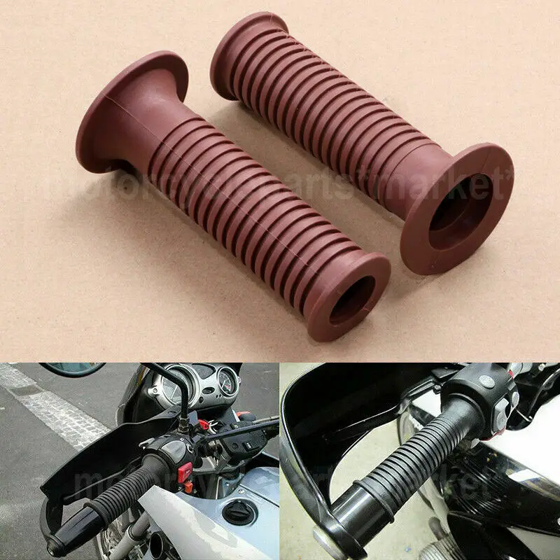 Замена мотоцикла резиновые ручки для руля 7/" для BMW F650 ST/CS R1100/1150 RS R850 K1100 RS/LT бар тепло черный - Цвет: Brown