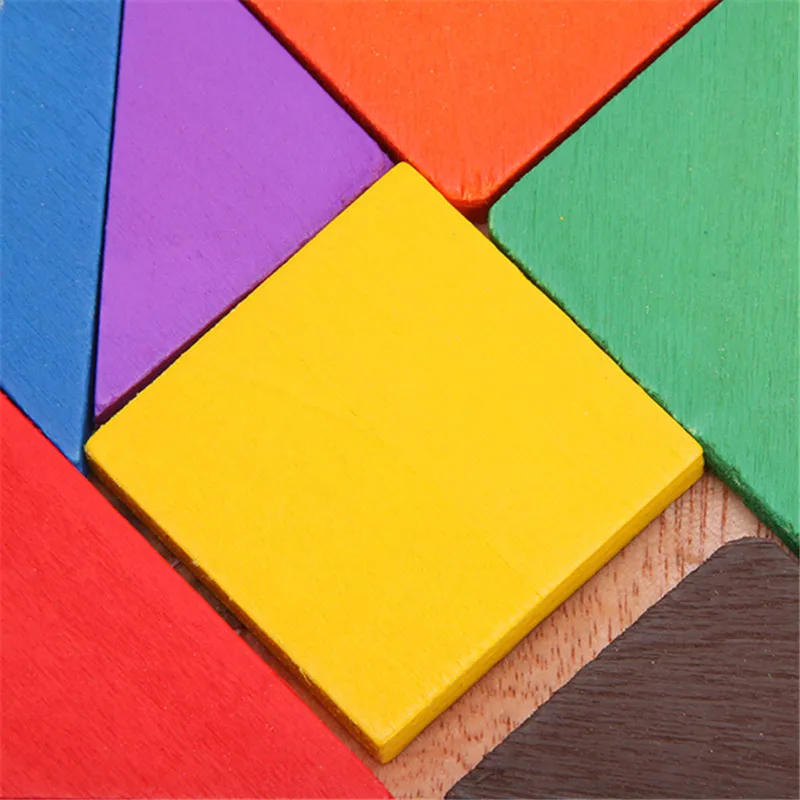 Детские игрушки модные геометрические деревянные головоломки Tangram головоломки образование для детей Детские интеллектуальные игрушки