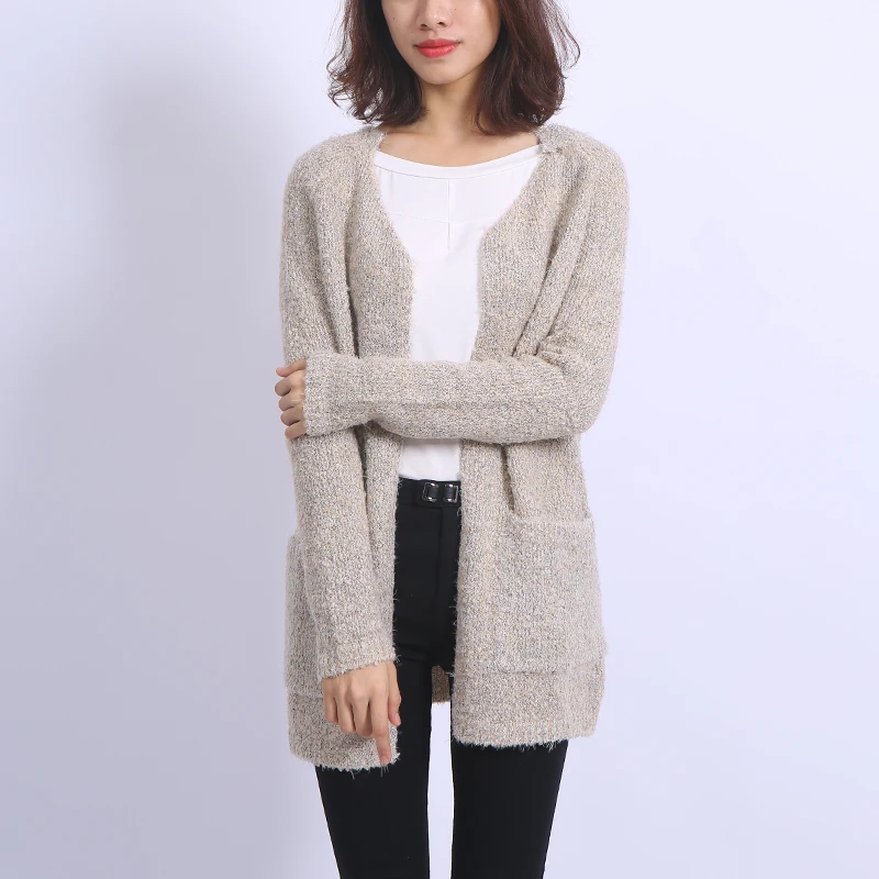 Yichaoyiliang Korean Style V neck Mohair Cardigan Sweater