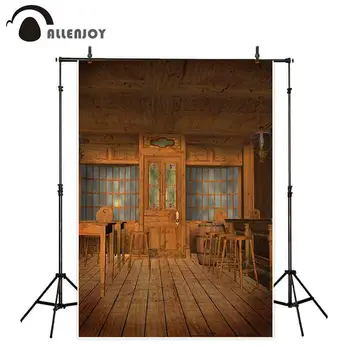 

Allenjoy photography background vintage western bar wood indoor window backdrop photo shoot props photobooth photoshoot