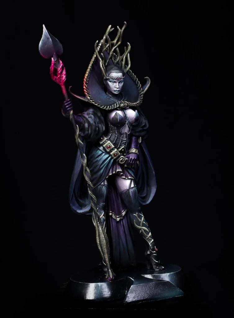 New Unassembled 1/24 75mm The fantasy girl Fantasy Warrior standing