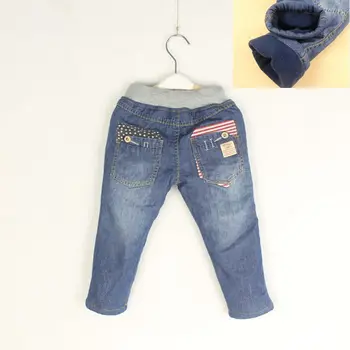 

High Quality Winter Jeans Baby Boys Girls Thicken Warm Denim Jeans Kids Cotton Soft Warm Jeans Child Winter Long Pants
