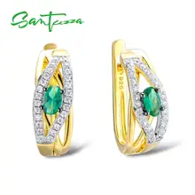 SANTUZZA серебряные серьги для женщин 925 пробы серебряные серьги-клипс Серебро 925 с белым кубическим цирконием brincos Ювелирные Изделия