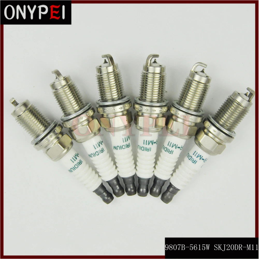 

6 PCS/lot 9807B-5615W SKJ20DR-M11 Iridium Spark Plug For Honda Accord CR-V Acura RL TSX 9807B5615W SKJ20DRM11