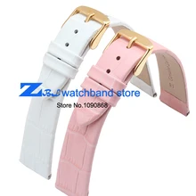 Ultra – mince véritable bracelet en cuir bracelet de montre de ceinture montres bande 10 mm 12 mm 14 mm 16 mm 18 mm 20 mm femme rose blanc