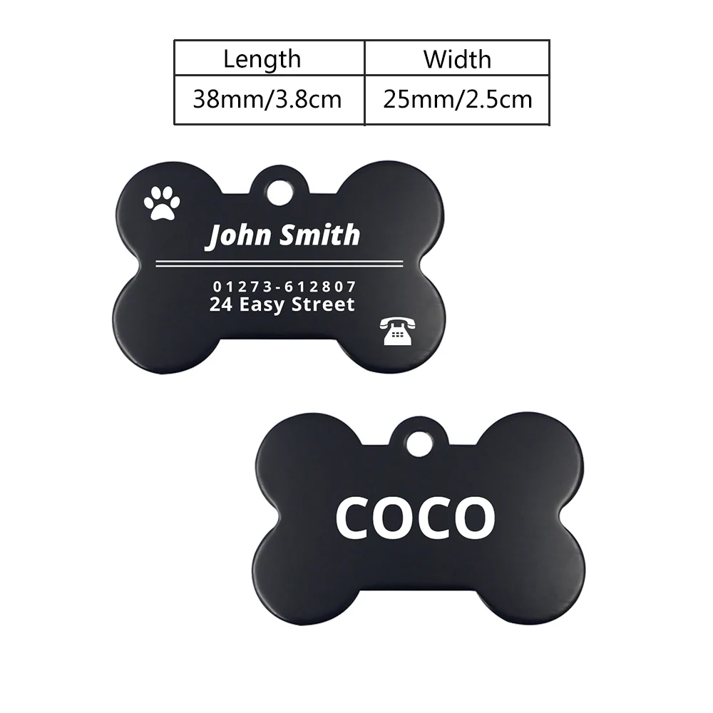 Personalized Dog ID Tags Engraved Metal Tag for Small Dogs Name Collar for Cat Puppy Pet Accessories Customized Name Tags 