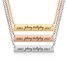 Ожерелье с именами на заказ от Jonny Hallyday, серебряная цепочка с именной табличкой для мужчин и женщин, ювелирные изделия SL-069