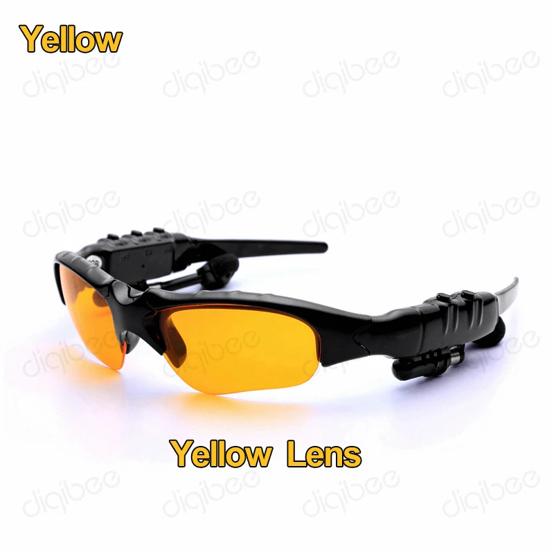 Умные очки Bluetooth гарнитура наушники поляризованных солнцезащитных очков 4 Гб MP3 плеер USB флэш-накопитель 4G поддержка карт флеш-накопителей Беспроводные стереонаушники - Цвет: Yellow