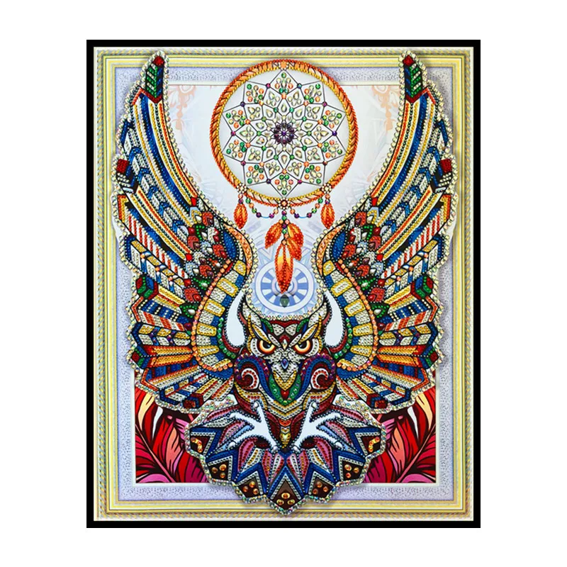 

5D special owl wind chime pattern diamond painting image diamond DIY embroidery animal home decoration 40x50 cm