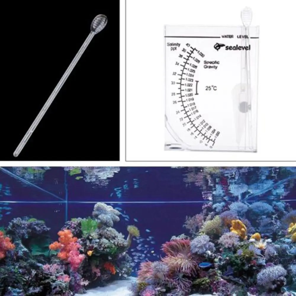 

1pc Plastic Transparent Marine Salinity Hydrometer Aquarium Water Tank Fish Reef Specific Gravity Test Hot Sale