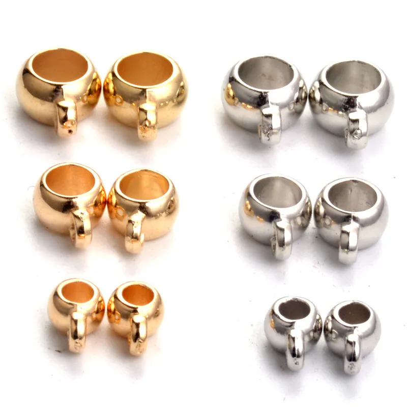 

Hot Selling 50pcs/lot Hole Gold/Rhodium Plated CCB Pendant Clip Clasp Bail Beads for DIY Jewelry Findings