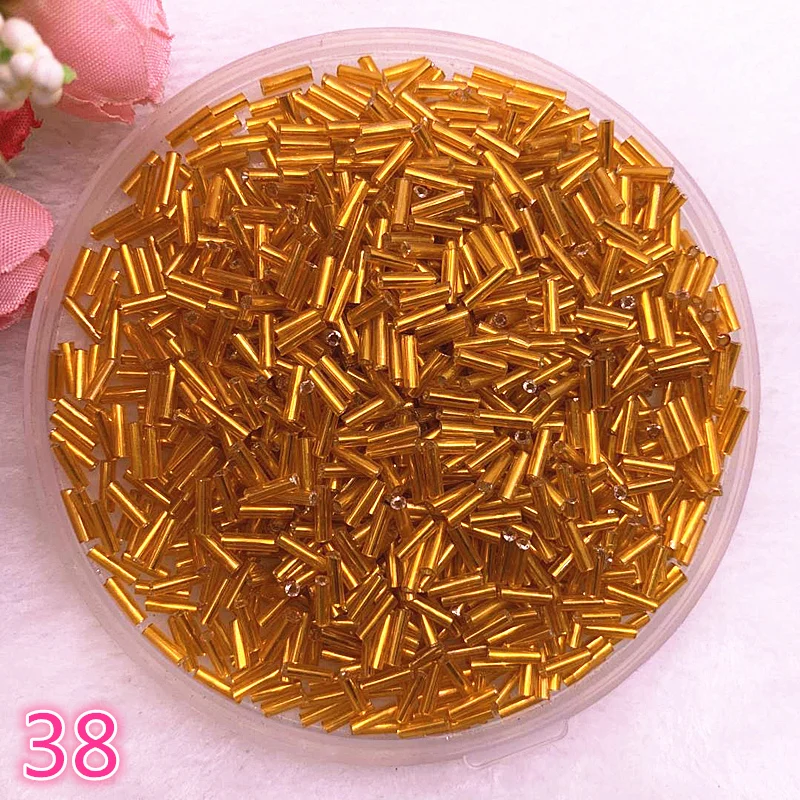 

New 2*6.5mm 400pcs/lot Czech Cylindrical Glass Bugle Beads European Seed Long Tube Two Hole Loose Beads for Jewelry Making #38